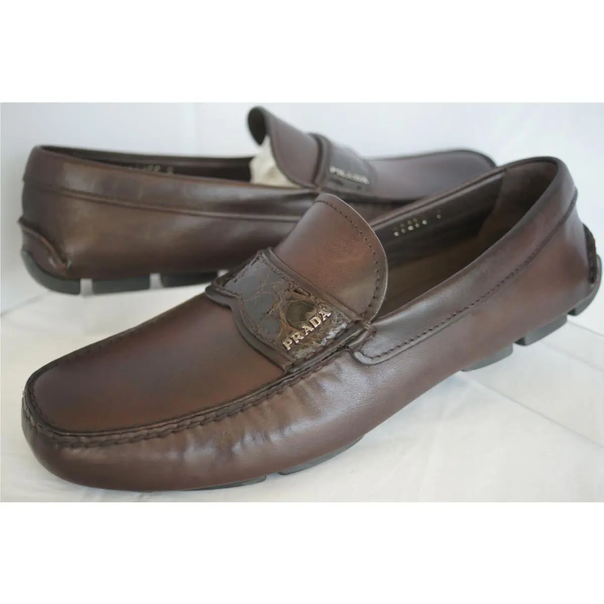 Prada Men`s Shoes Loafers Size 9 Browne Drivers Calzature Uomo