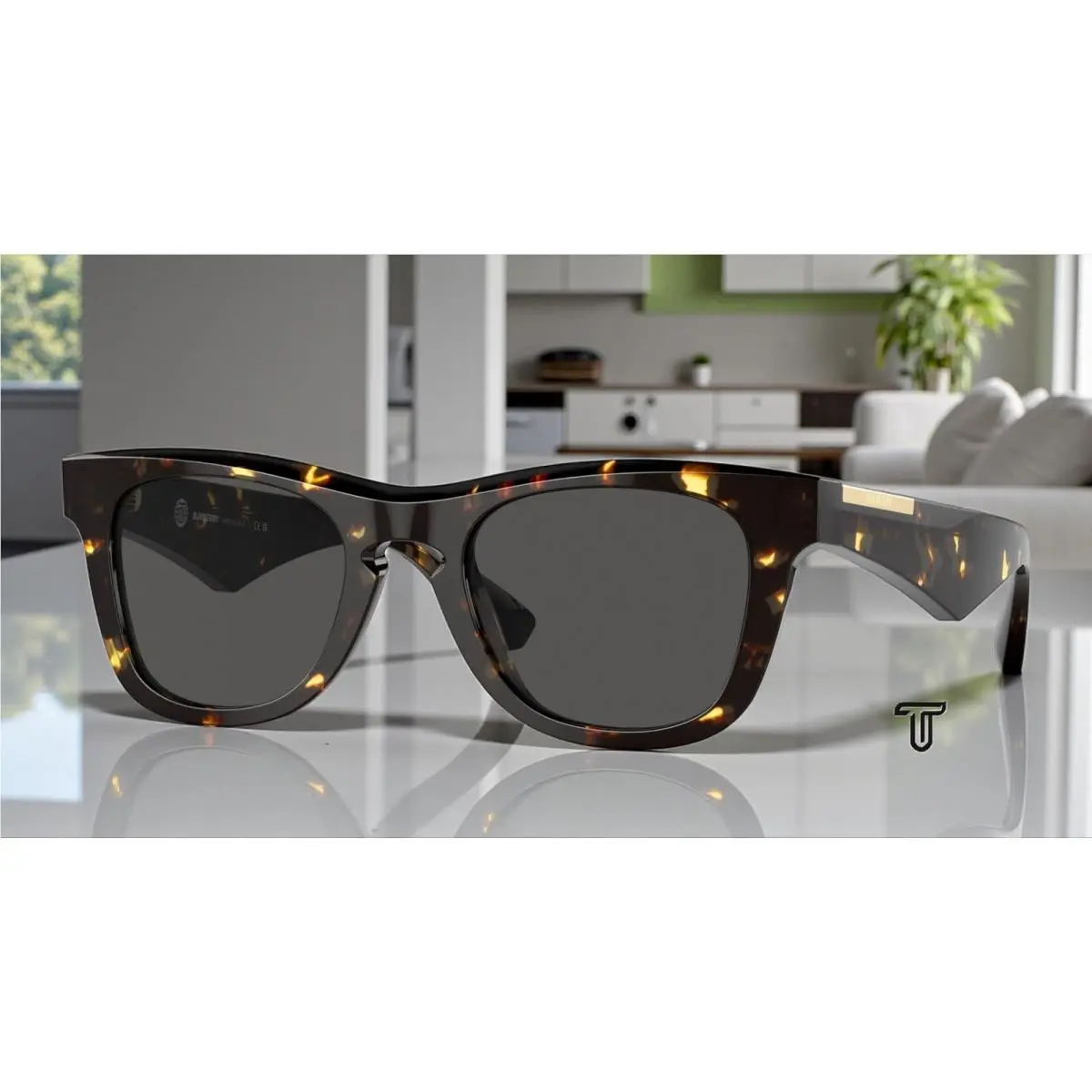 Burberry BE4426F 410687 Dark Havana Dark Grey 50 mm Men`s Sunglasses