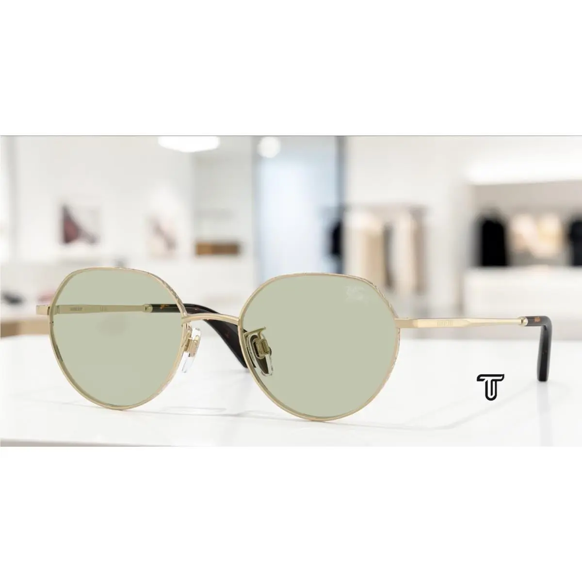 Burberry BE3173D 1109 2 Light Gold Light Green 51 mm Unisex Sunglasses