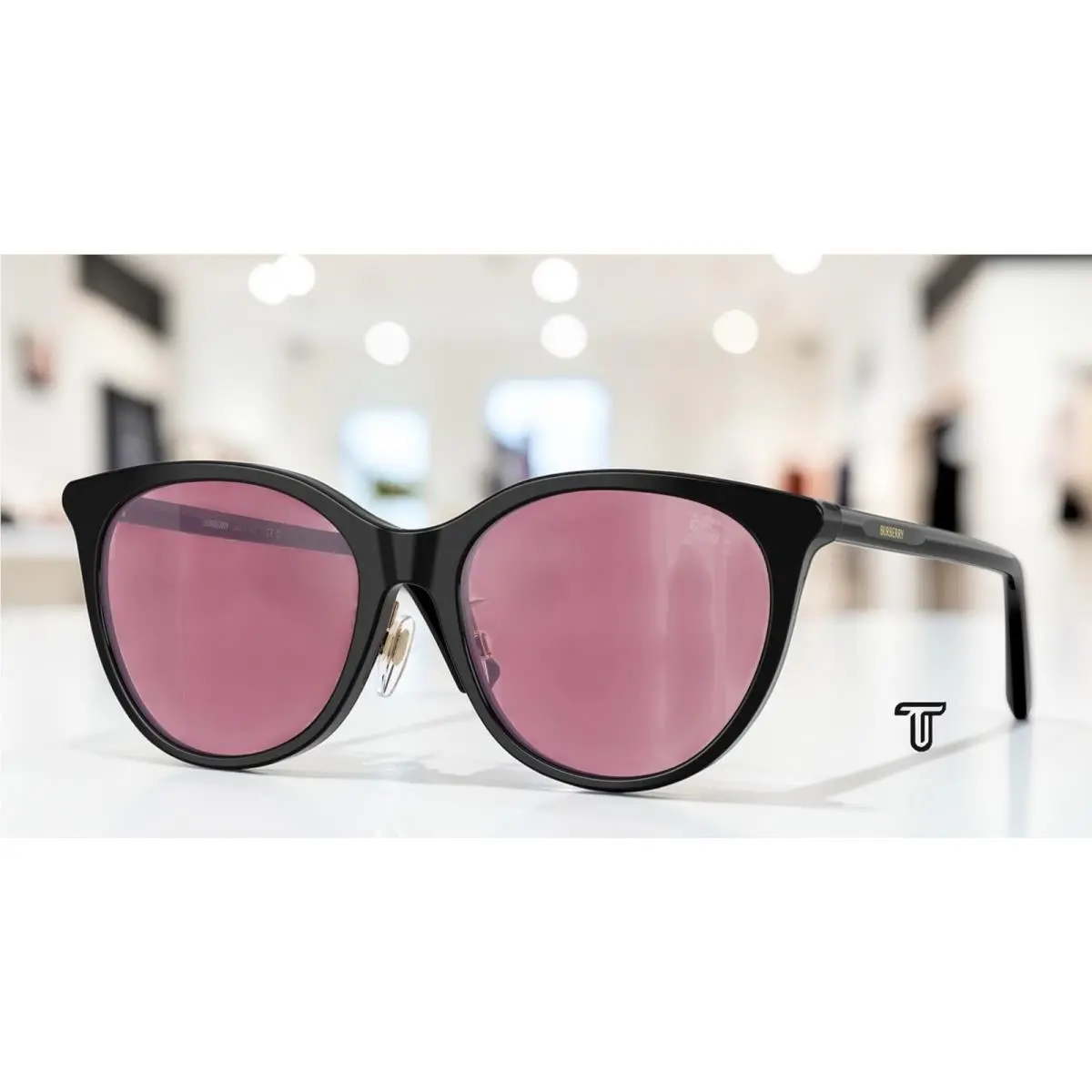 Burberry BE4464D 300130 Black Rosa Specchio Argento 56 mm Women`s Sunglasses