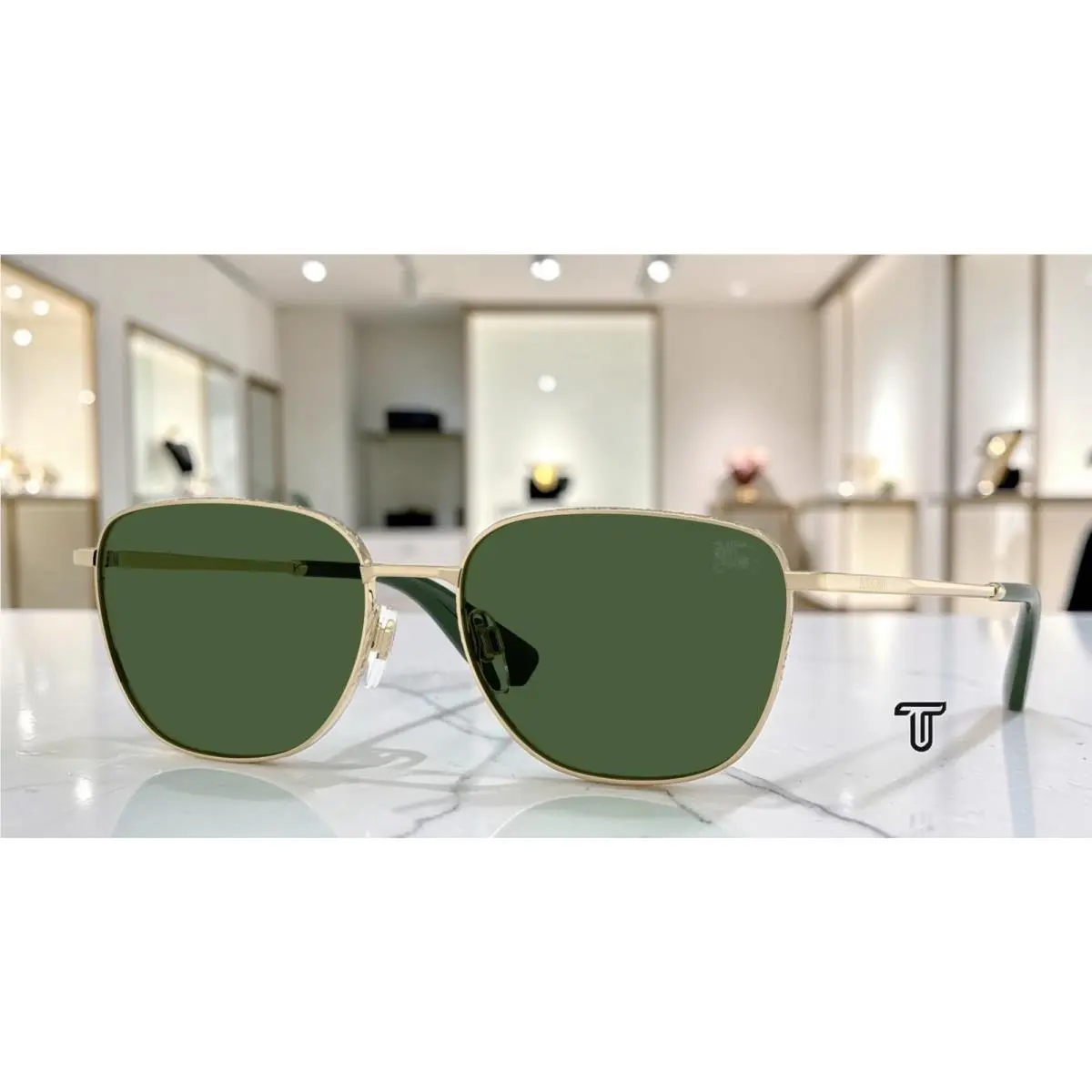 Burberry BE3171 110971 Light Gold Dark Green 57 mm Men`s Sunglasses