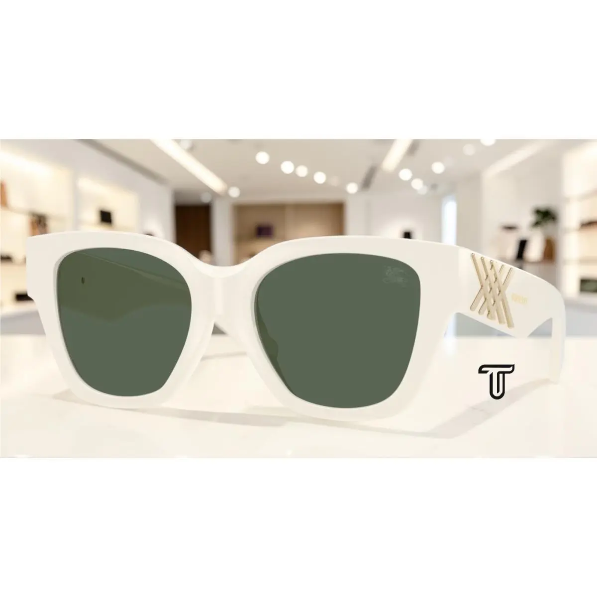 Burberry BE4489U 421871 White Dark Green 53 mm Women`s Sunglasses