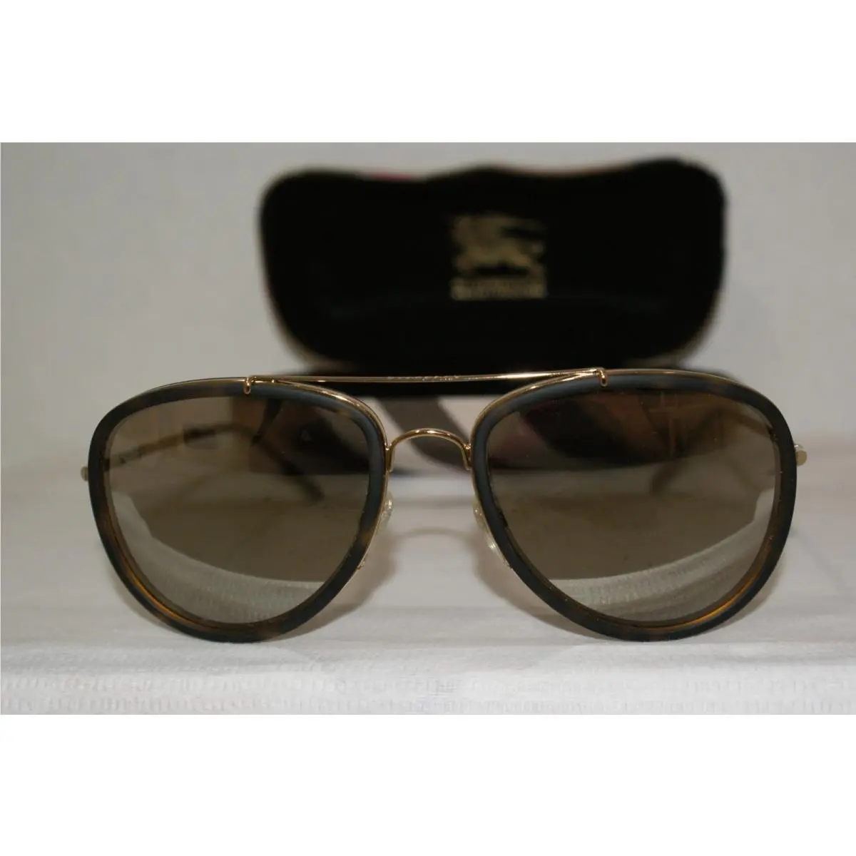Authent Burberry Sunglasses B 3090-Q Gold/havana 1052/5A 58-18 W Origin Case