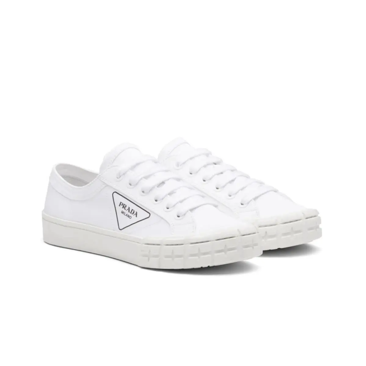 Prada Wheel Low Sneaker White Canvas Mens Size US7 /eu 40