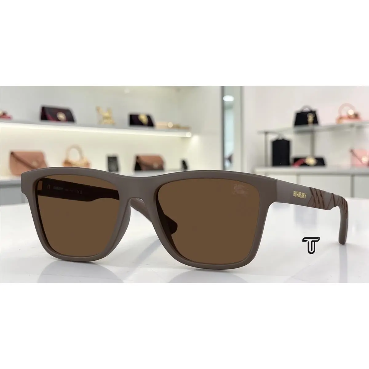 Burberry BE4482U 423473 Matte Brown Dark Brown 55 mm Men`s Sunglasses