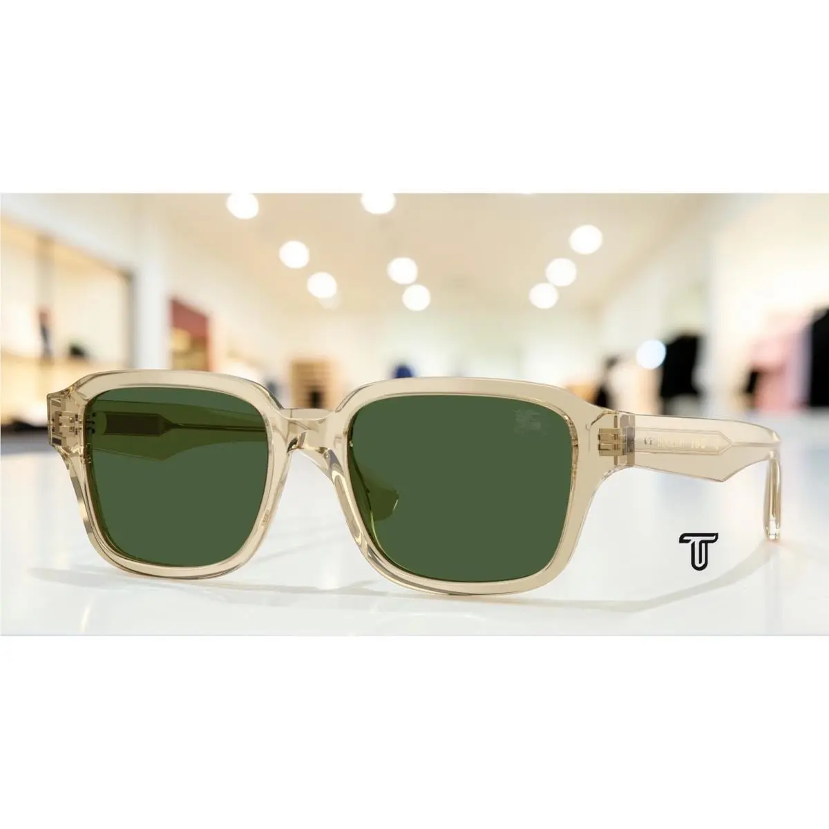 Burberry BE4484 422671 Beige Dark Green 53 mm Men`s Sunglasses