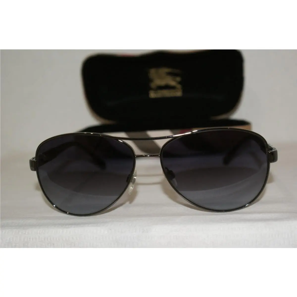 Burberry Sunglasses B3080 Gunmetal 1003/8G 59-14 W Case