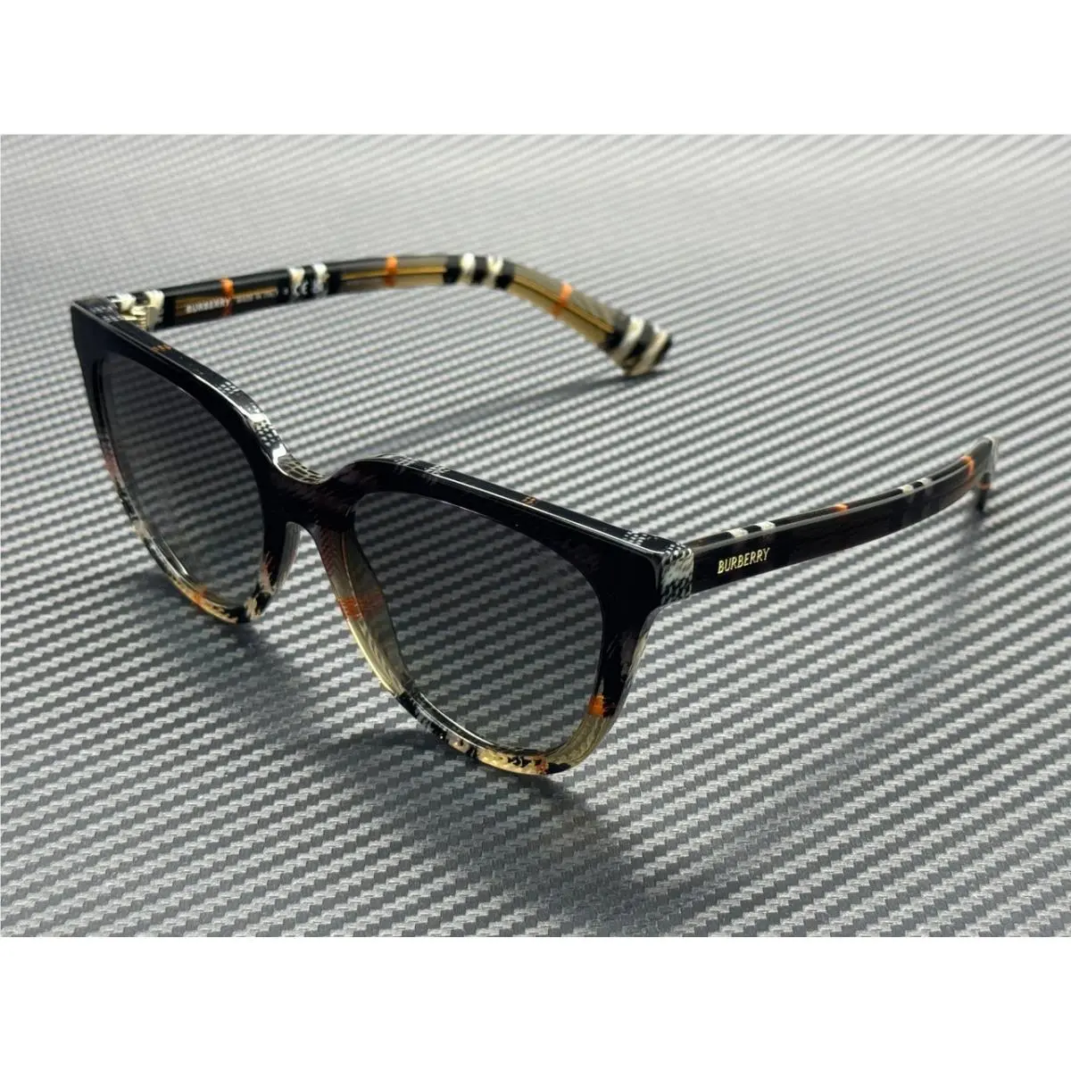 Burberry BE4469 420211 Check Sand Grey Gradient Women`s 53 mm Sunglasses