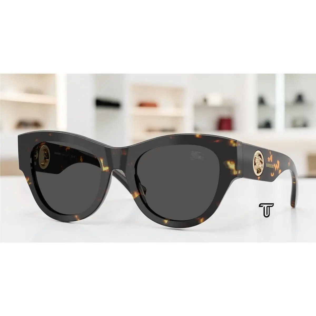 Burberry BE4491 410687 Yellow Havana Dark Grey 52 mm Women`s Sunglasses