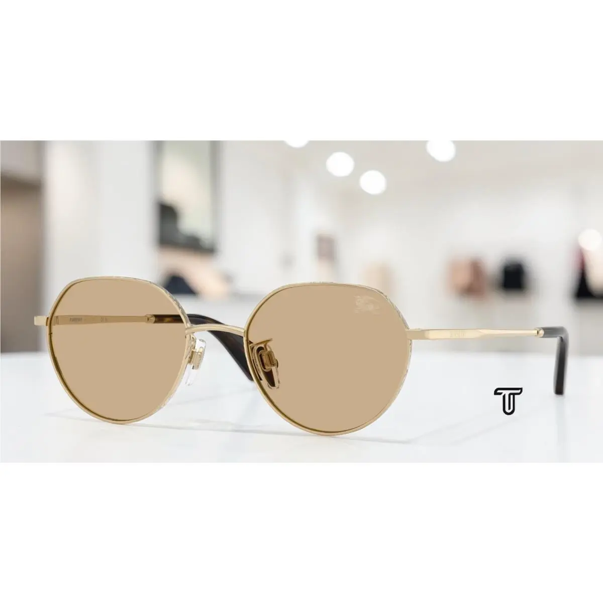 Burberry BE3173D 110973 Light Gold Dark Brown 51 mm Unisex Sunglasses