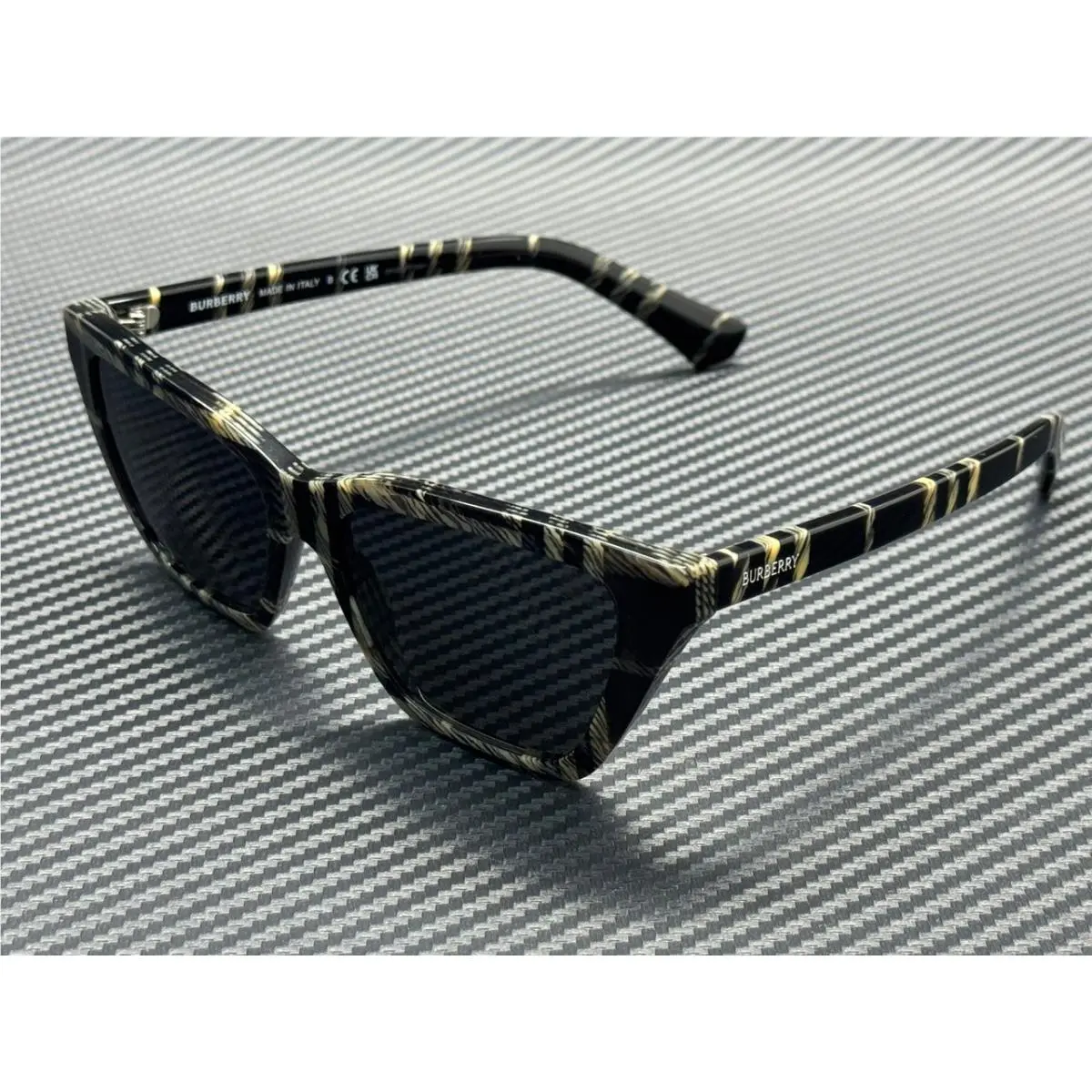 Burberry BE4468 419987 Check Gray Dark Grey Women`s 54 mm Sunglasses