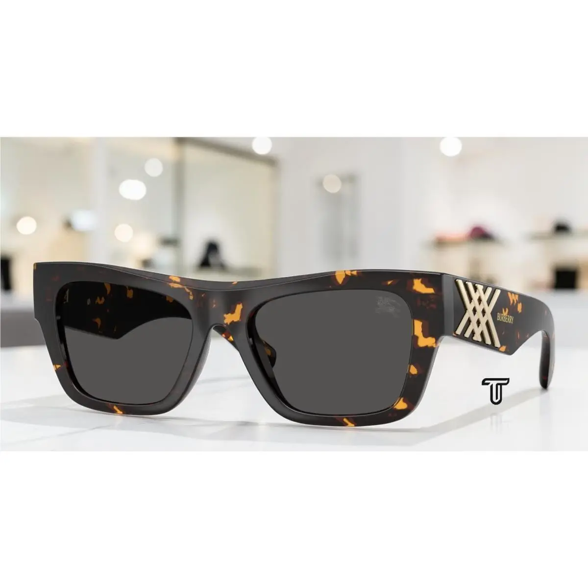 Burberry BE4490U 410687 Yellow Havana Dark Grey 53 mm Women`s Sunglasses