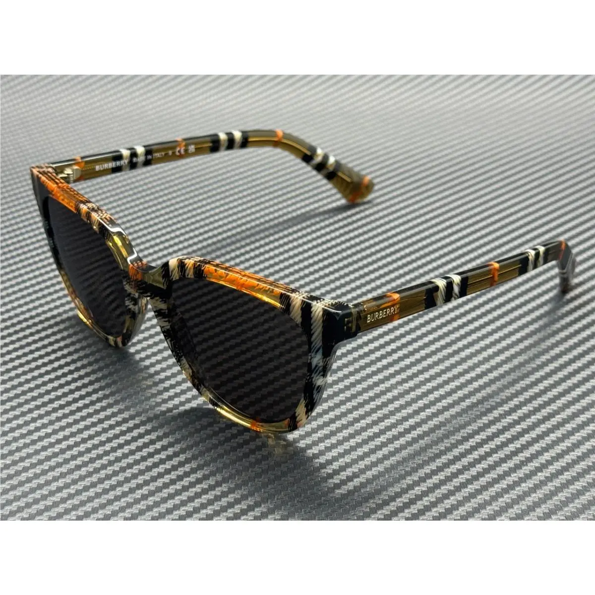 Burberry BE4469 416373 Check Sand Dark Brown Women`s 53 mm Sunglasses