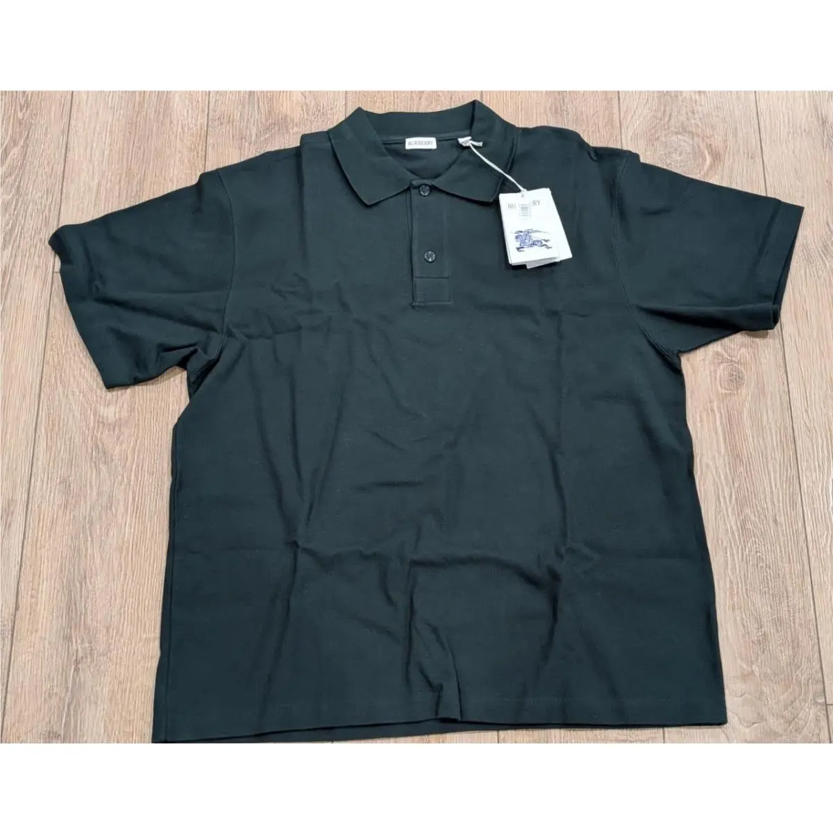 Mens Burberry Ekd Cotton Pique Polo Shirt Ivy Green 2XL