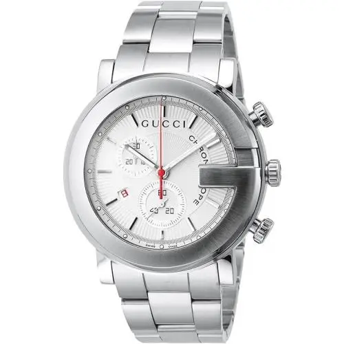 Gucci 101m Chrono YA101339 Silver Stainless Steel Men`s Watch