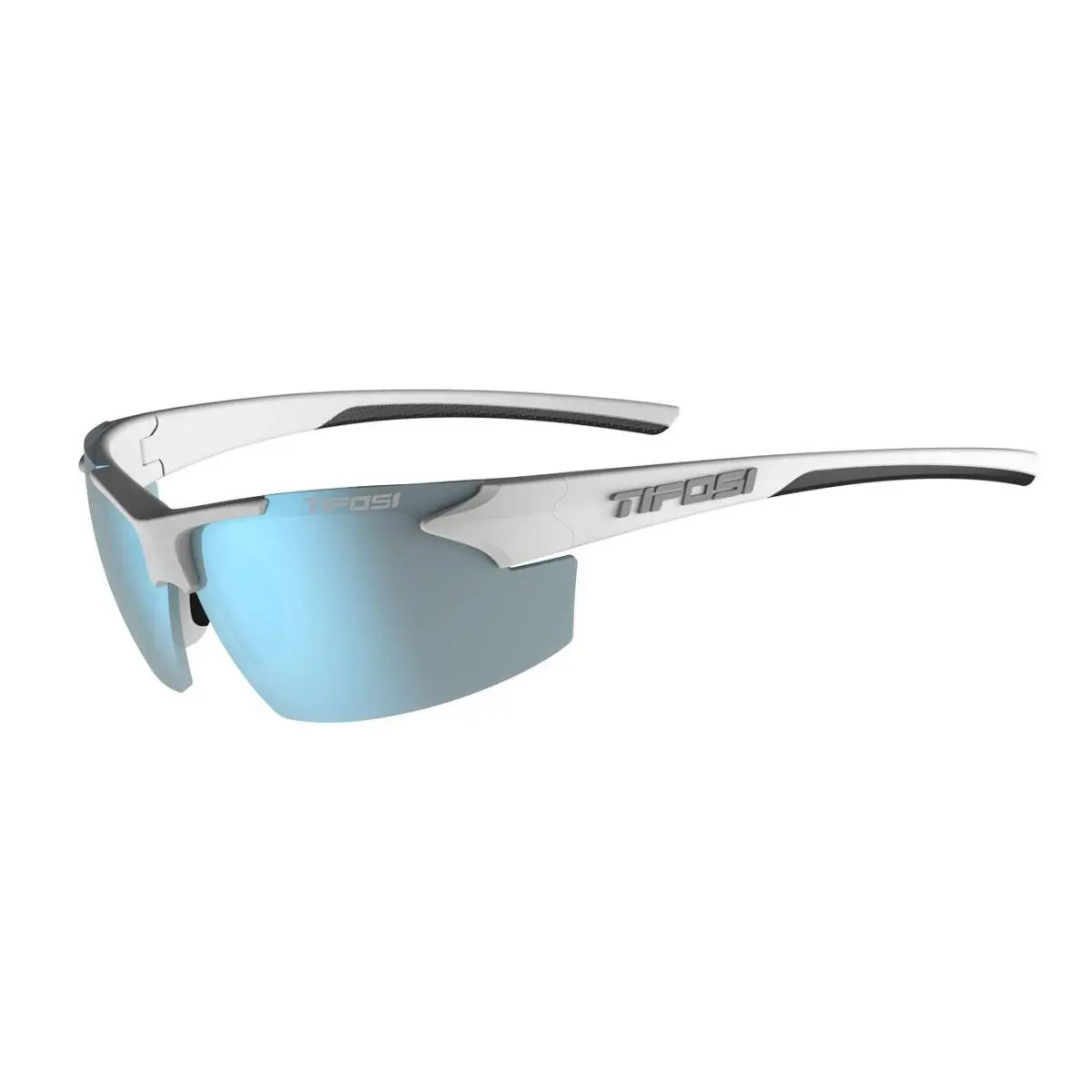 Tifosi Track Sunglasses Grilamid TR-90 Frame White/black Smoke Bright Blue - Ideal