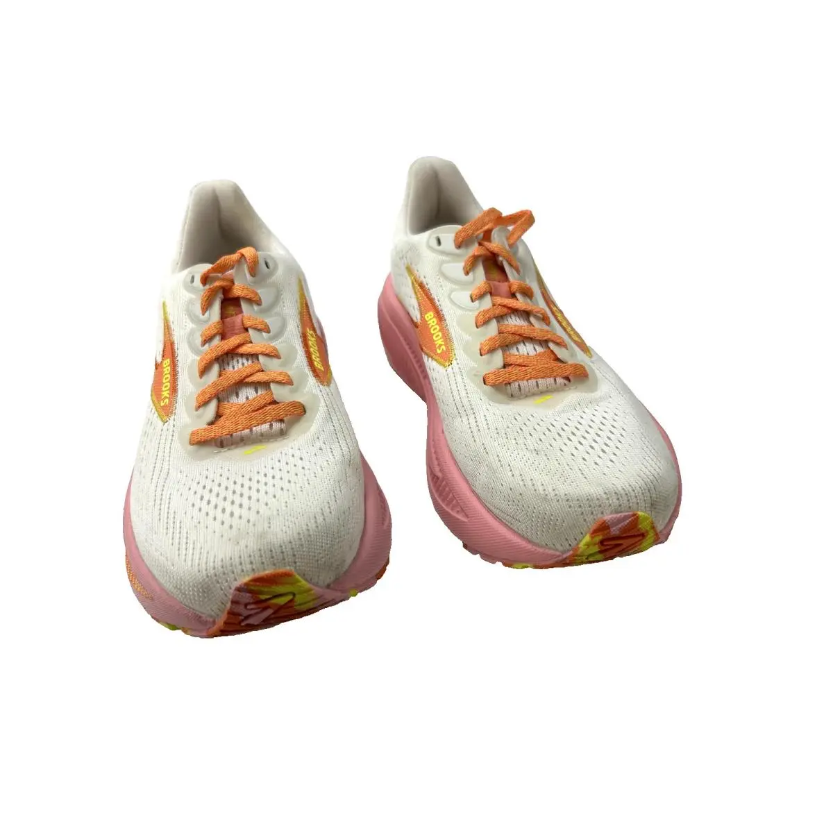 Brooks Ghost Shoes Womens Size 8 White Pink Mesh Running Sneakers 120431 1B 236