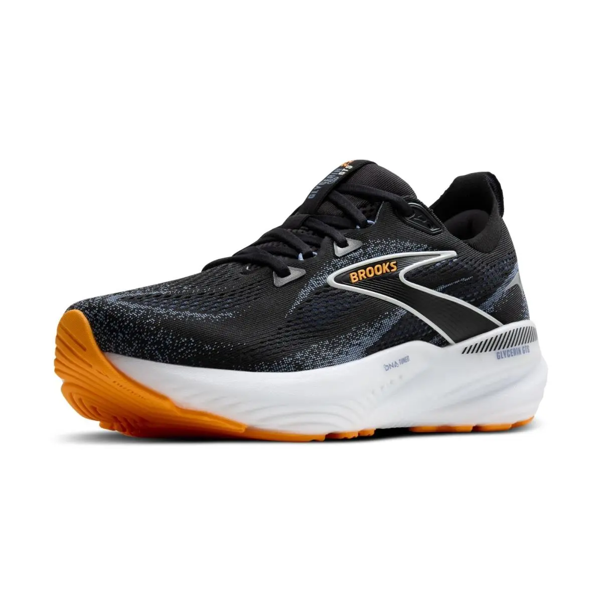 Brooks Mens Glycerin Gts 22 Supportive Running Shoe - Black/country Blue/orange
