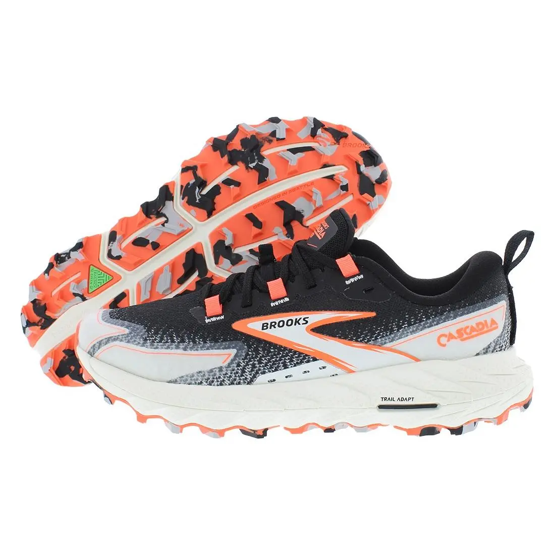 Brooks Cascadia 18 Womens Shoes Size 6.5 Color: Black/blue Wash/flame