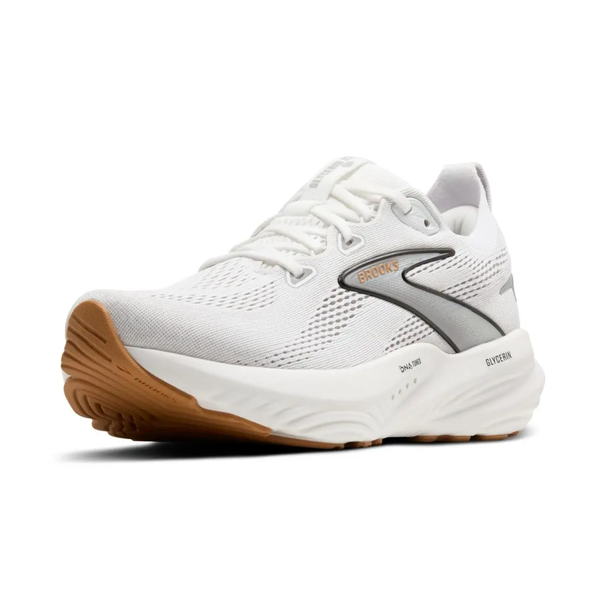 Brooks Womens Glycerin 22 Neutral Running Shoe - White/grey/black - 10 Wide