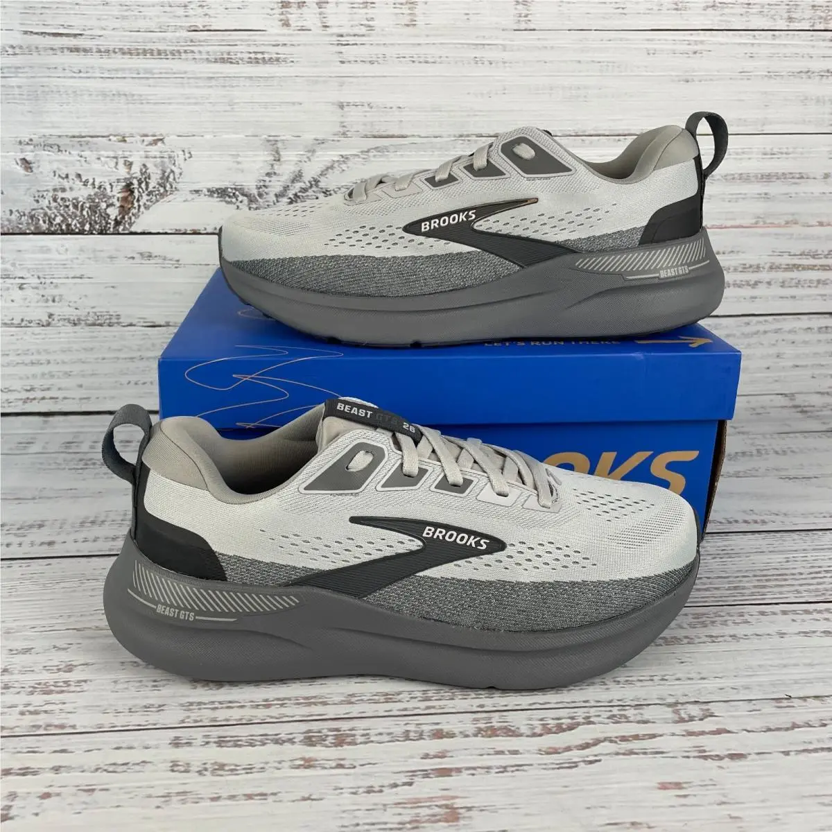Brooks Beast Gts 26 Men’s 8.5 4E Running Shoes Gray Blackened Pearl