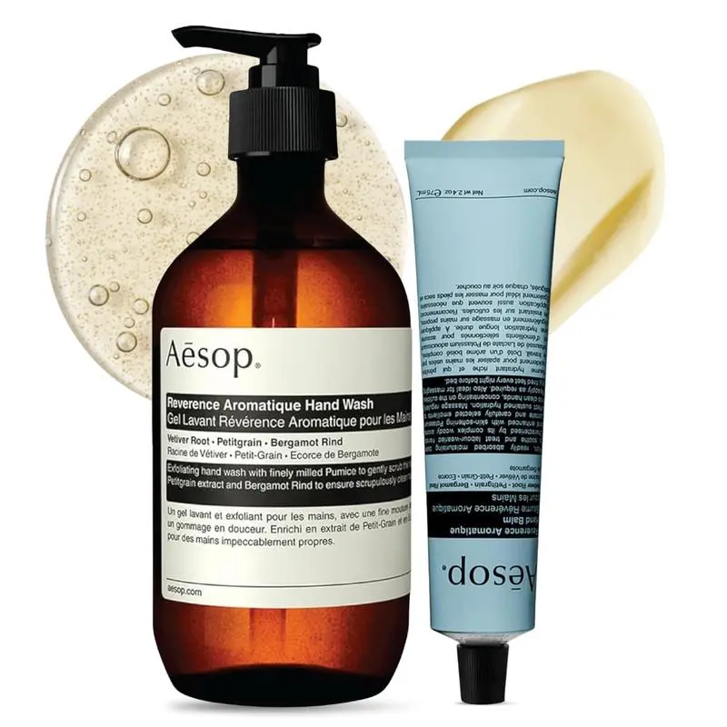 Reverence Aromatique Hand Wash Hand Balm Set Exfoliating Hand Wash by Aesop