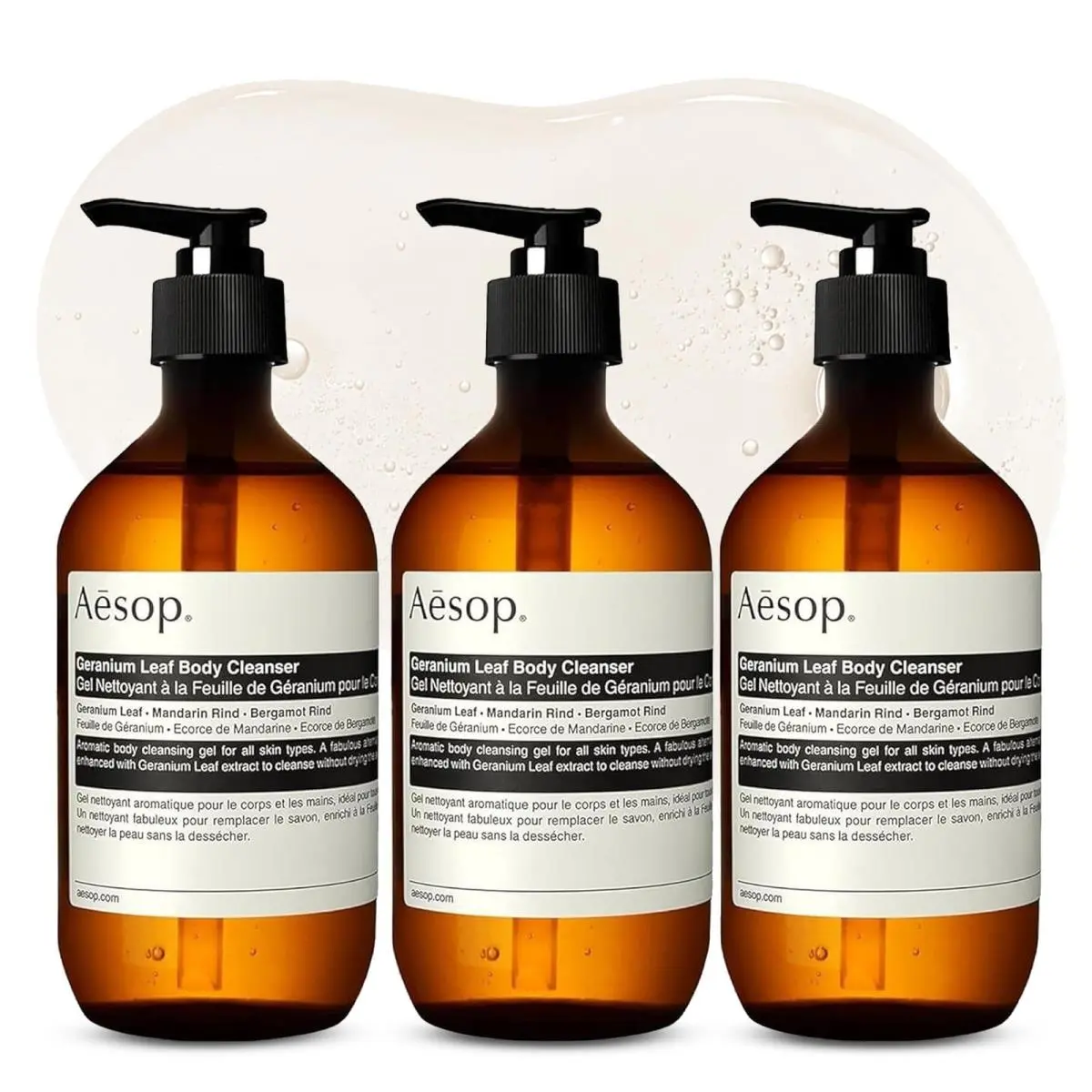 Body Cleanser Geranium Leaf Gentle Shower Gel 16.9 oz Pack of 3 Aesop Mandar
