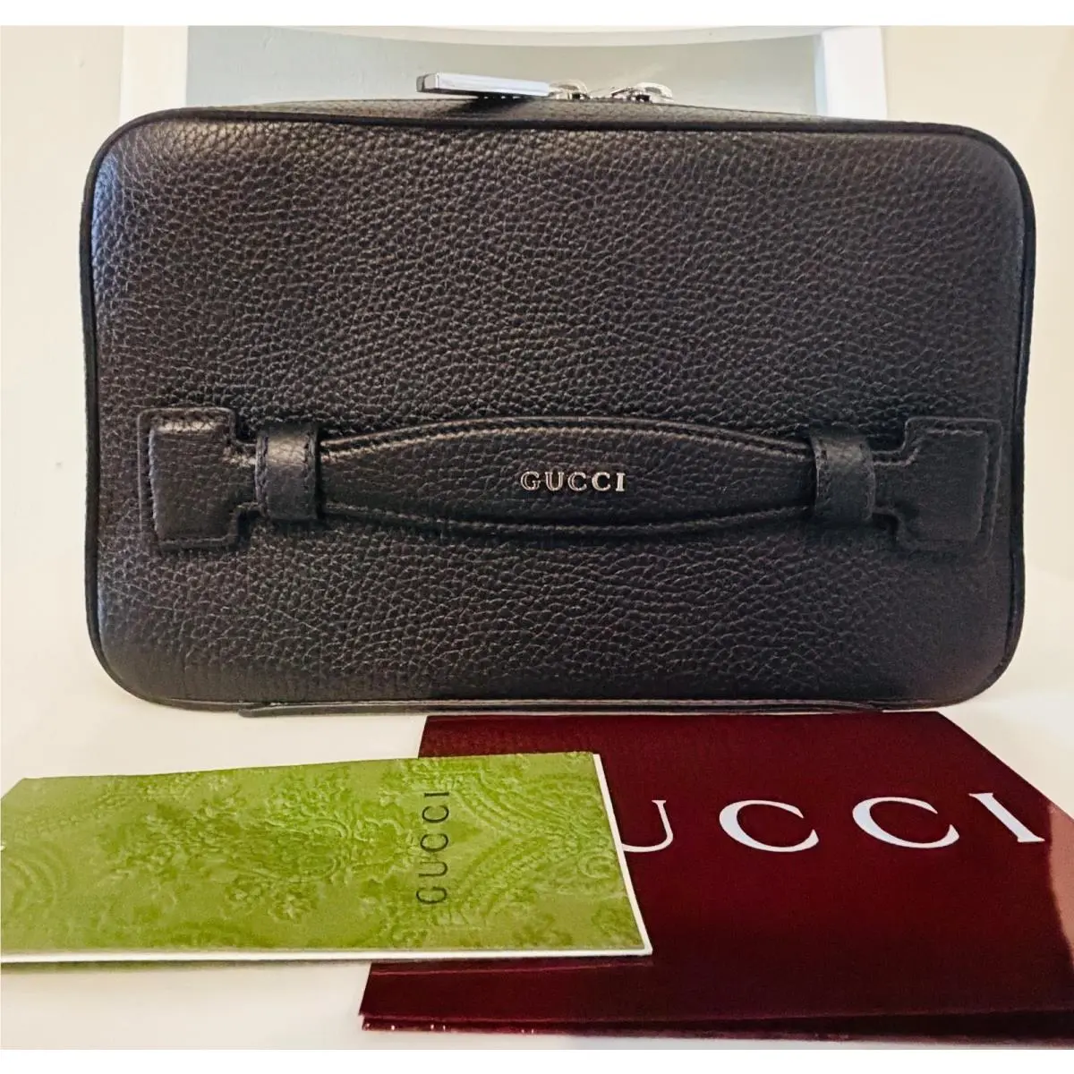 Gucci Full Grain-leather Men Messenger Croosboy Clutch Bag