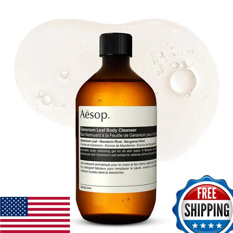 Geranium Leaf Body Cleanser Refill Gentle Shower Gel Geranium Mandar by Aesop