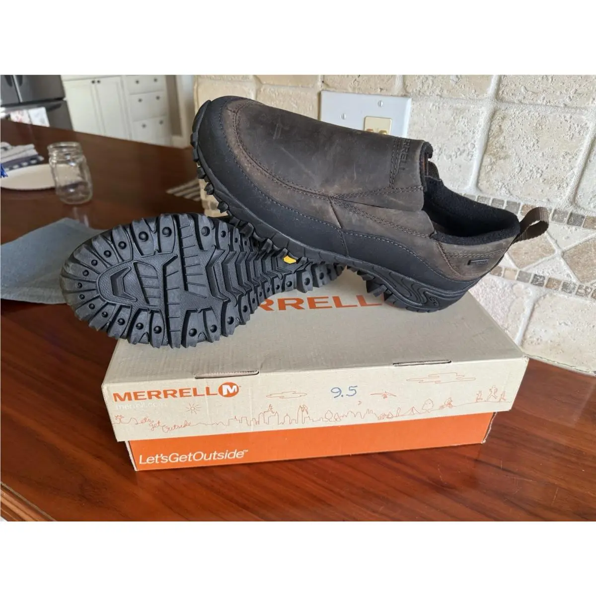 Merrell Shiver Moc 2 Waterproof Mens Shoe Slip On Size 9.5M Dark Earth W/box