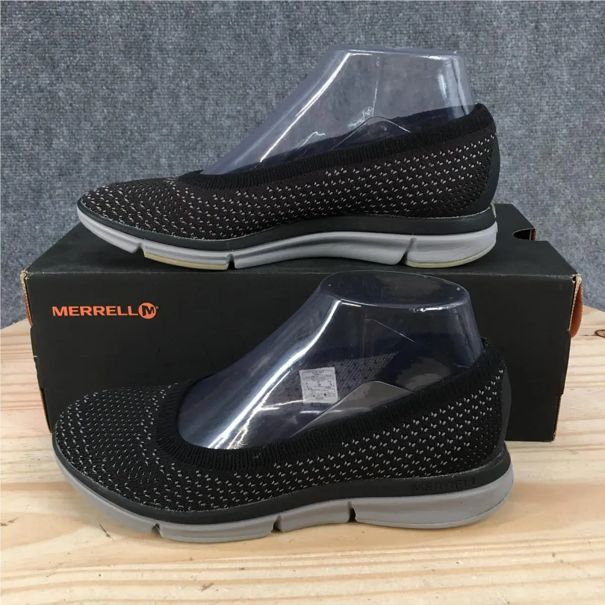 Merrell Zoe Sojourn Shoes Womens 6 Sporty Slip On Flats J94552 Black Gray