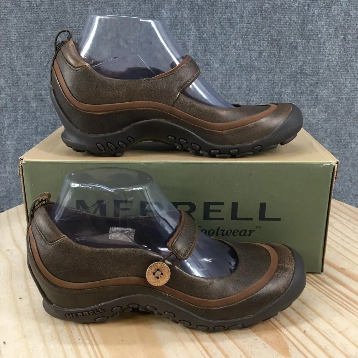 Merrell Plaza Emme Shoes Womens 7.5 Casual Comfort Low Wedge Mary Jane Brown