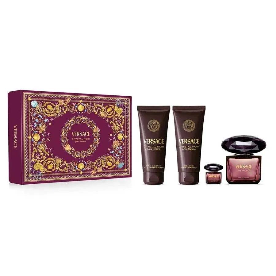 Versace Ladies Crystal Noir 4pcs Edp Gift Set Fragrances 8011003906826