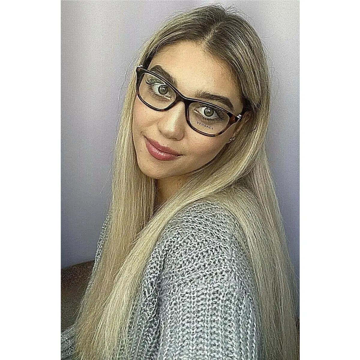 Versace Mod. 1332 944 Tortoise 52mm Cat Eye Women`s Eyeglasses Italy 8