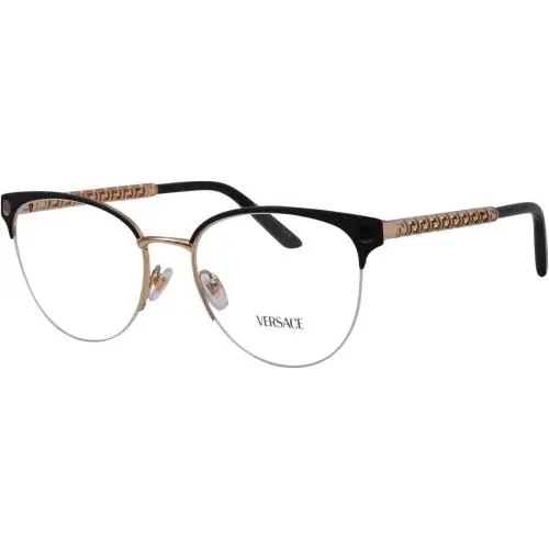Versace VE1297 1516 Oval Eyeglasses 53mm Gold-black / Clear Demo Lens