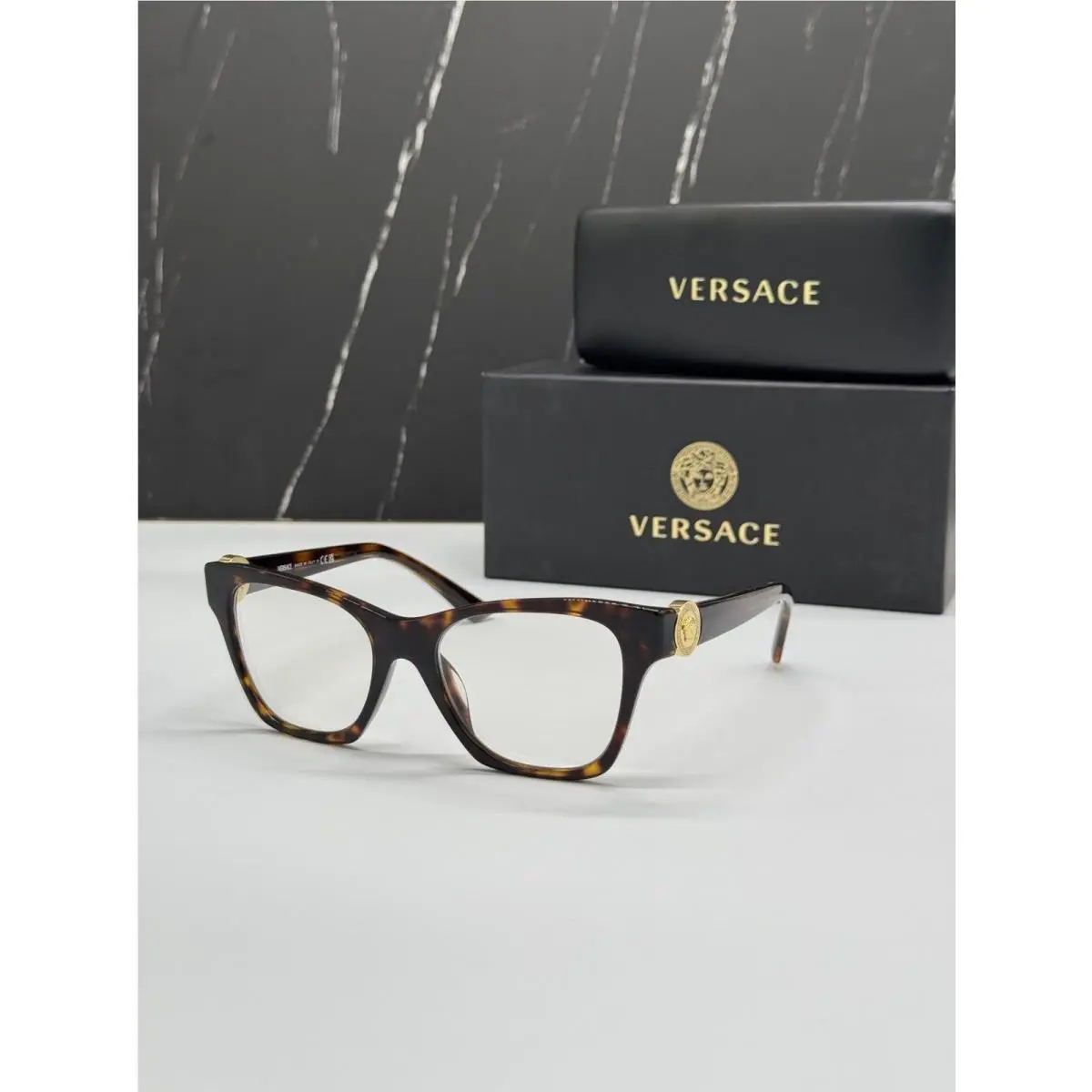 Versace Mod 3341U 108 Havana Women Cat Eye Eyeglasses VE3341U 108 Eyewear