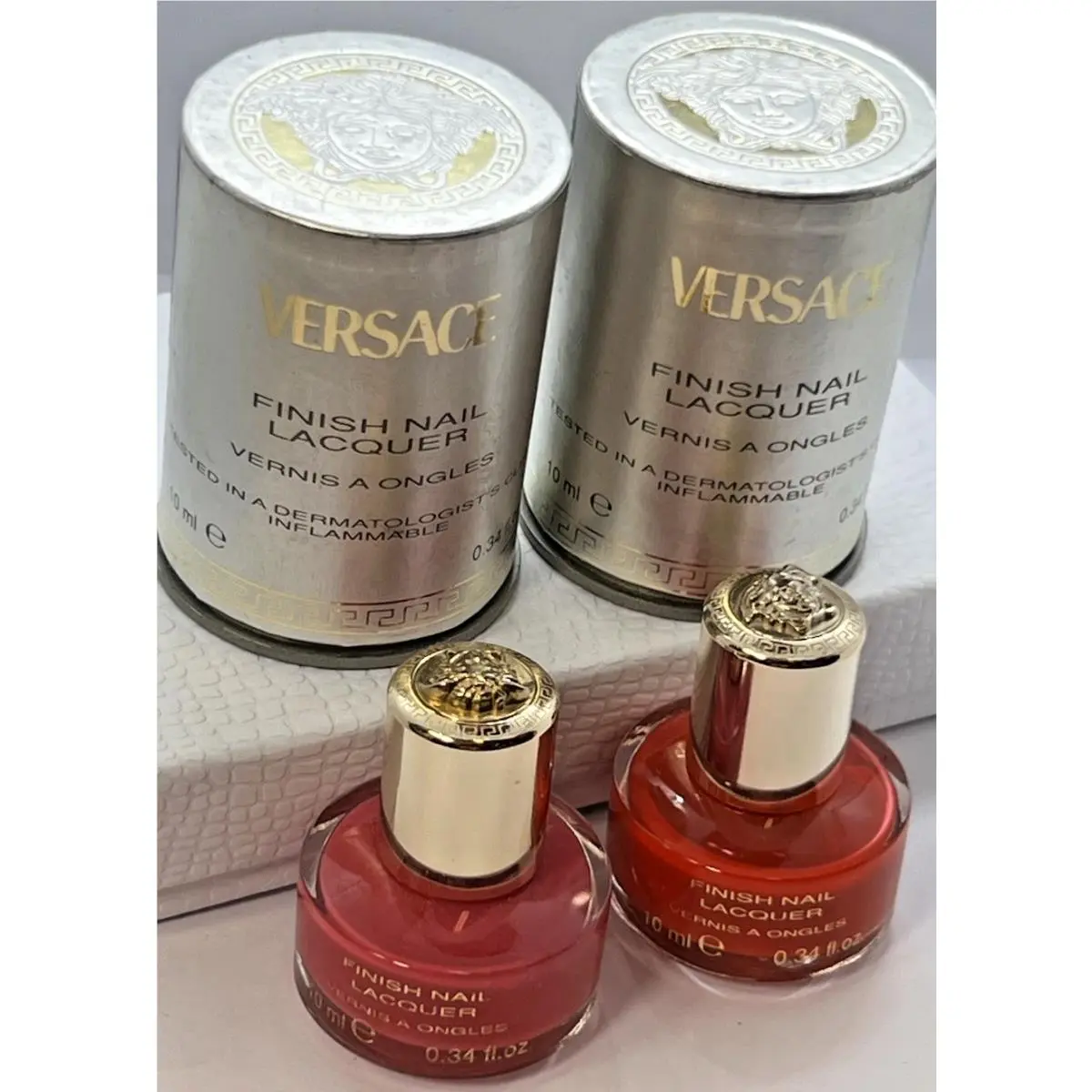 Versace Finish Nail Lacquer Set of 2 Medusa Rare Italy