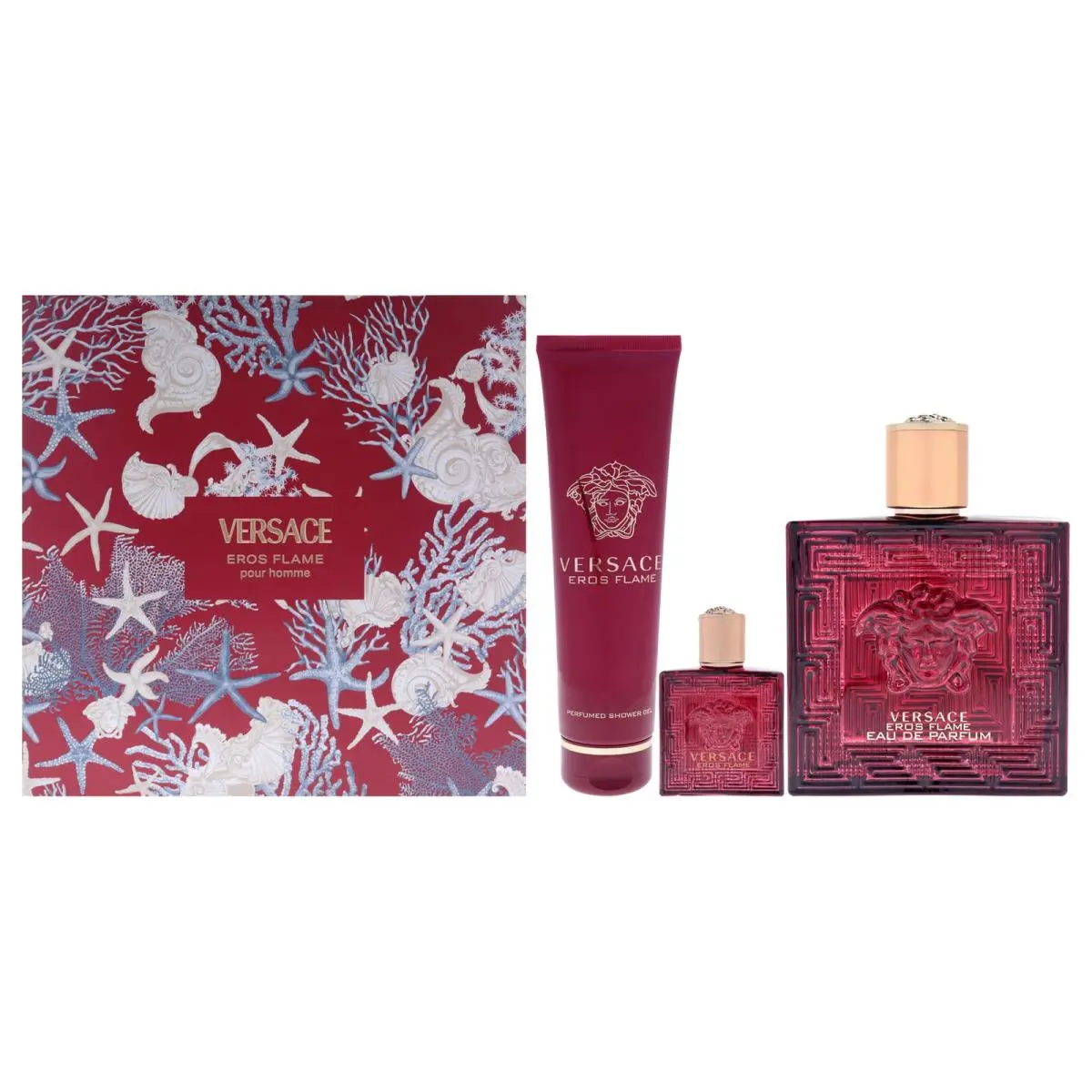 Versace Eros Flame by Versace For Men-3 Pc Gift Set