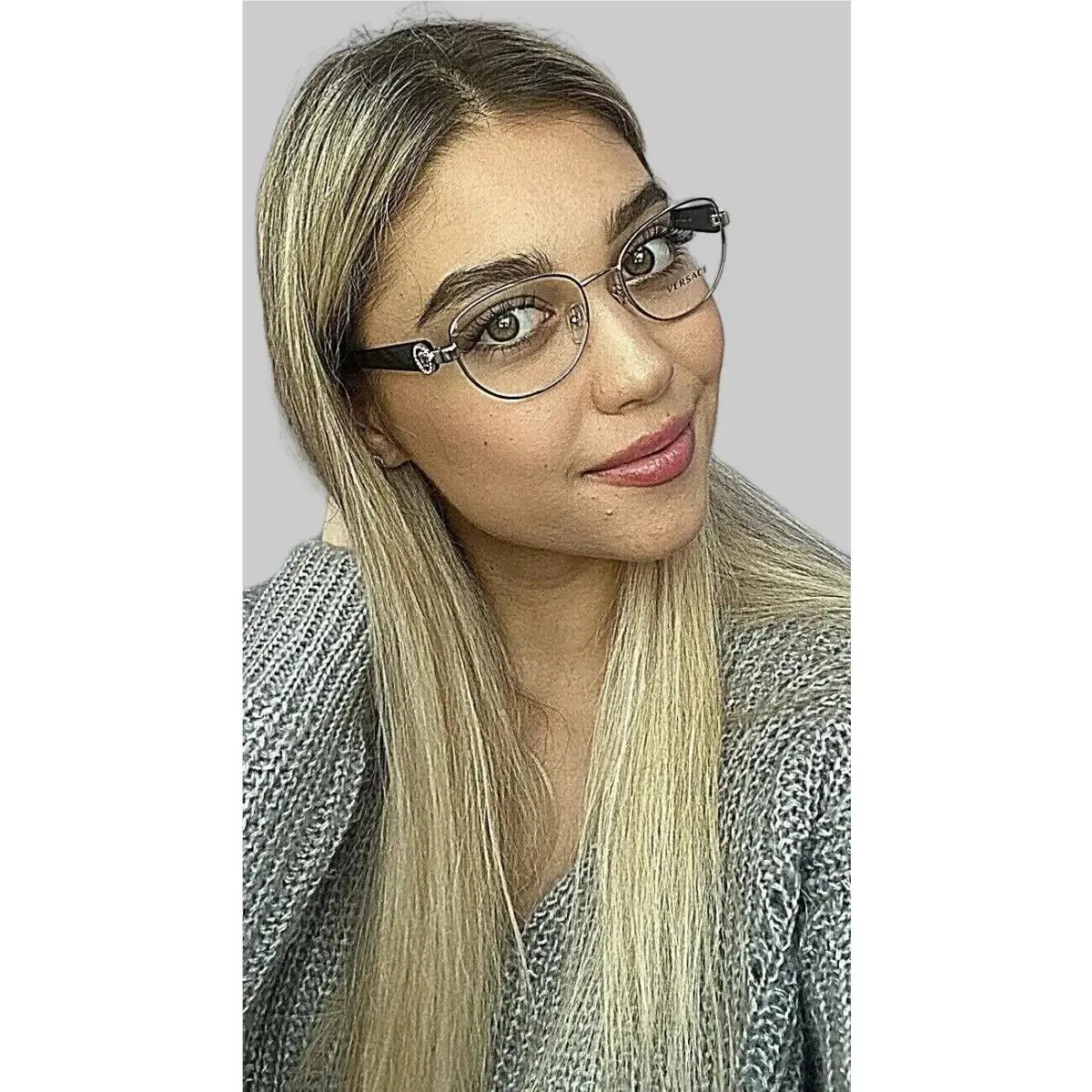 Versace Women`s Eyeglasses Frame Italy Mod. 46121332 Silver 52mm