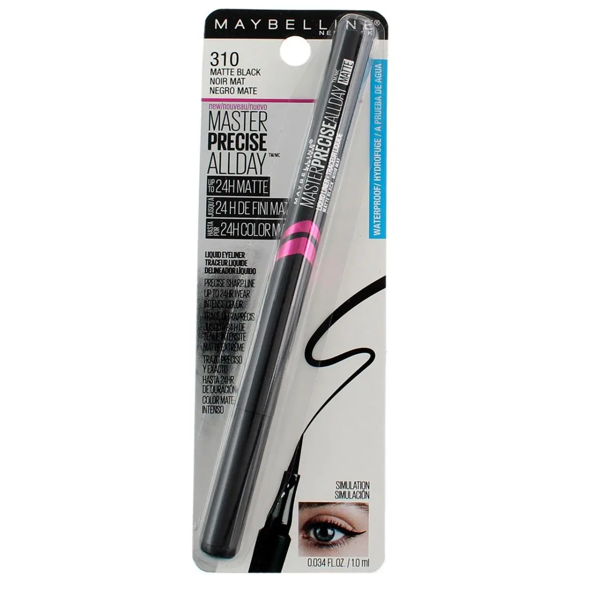 5 Pack Maybelline Master Precise Liquid Eyeliner Matte Black 0.034 fl oz