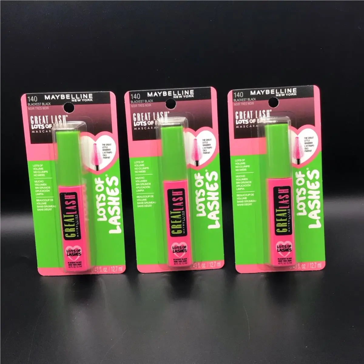 Lot Of 30 Maybelline Great Lots Of Lashes Washable Mascara 140 Blackest Black