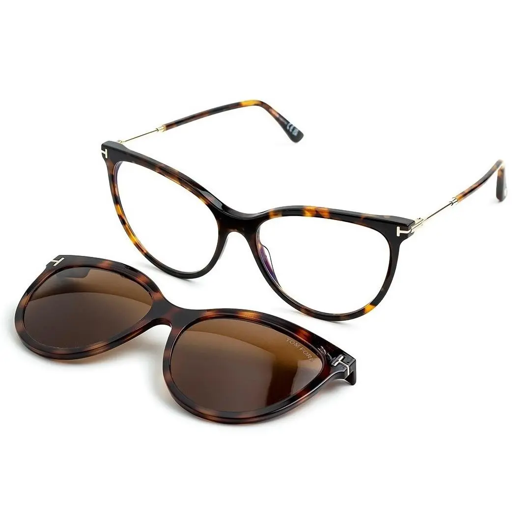 Tom Ford Clip On FT5994-B-052 Eyeglasses 56mm - Frame: Havana