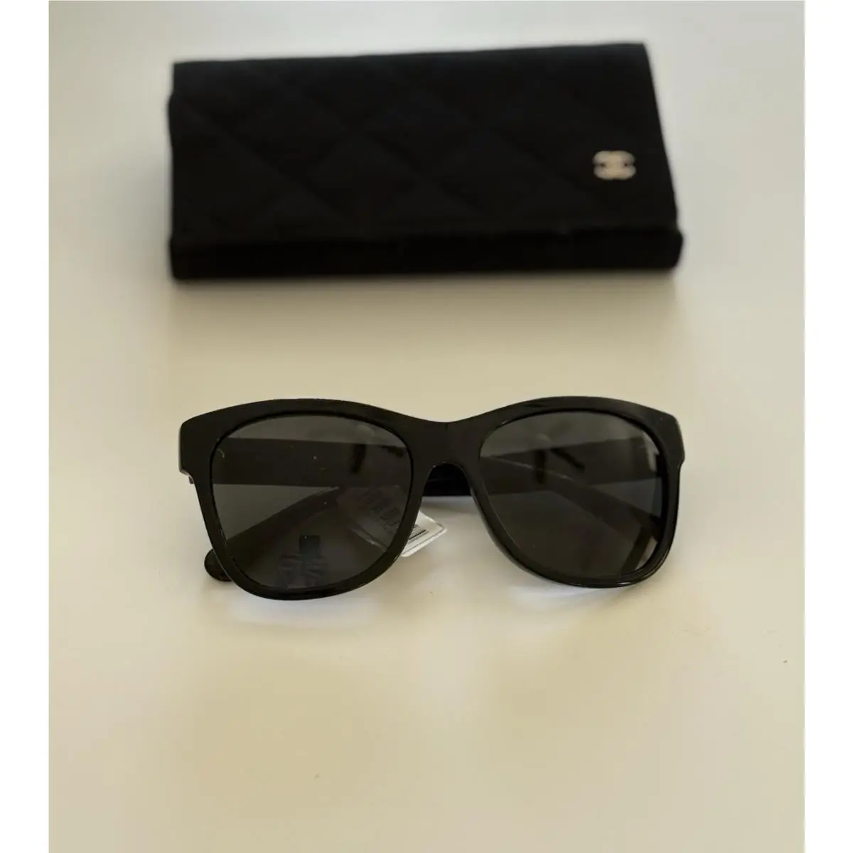 Chanel Sunglasses 5380-A 501/S4 Black Acetate Frames Grey Lens Classic