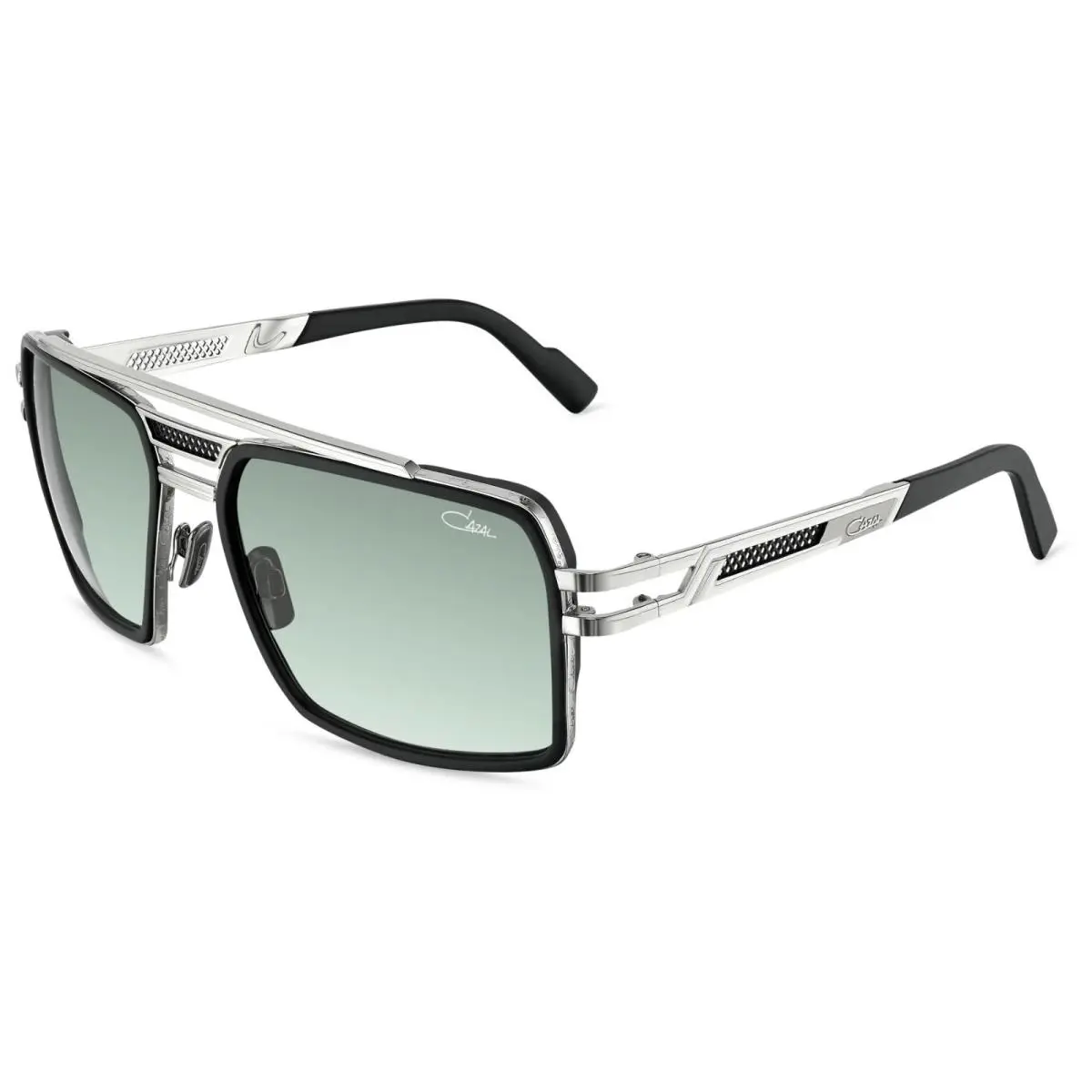 Cazal 6033/3 Black and Silver/green Shaded 002 Sunglasses