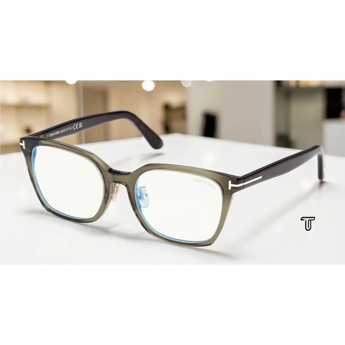 Tom Ford FT6103 D B 096 BB Shiny Dark Green 53 mm Women`s Eyeglasses