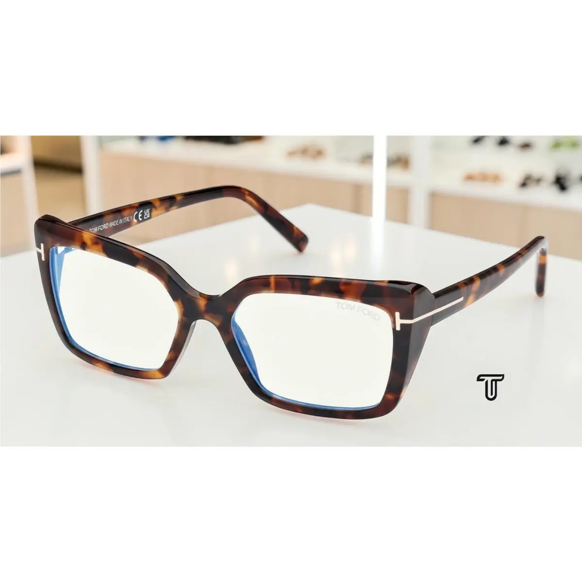 Tom Ford FT5991 B 052 Dark Havana Demo Lens 55 mm Women`s Eyeglasses