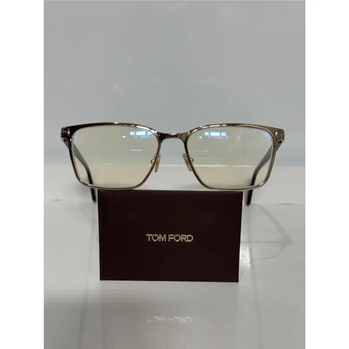 Tom Ford 5733B 028 Gold Metal Blue Block Unisex Eyeglasses 55mm