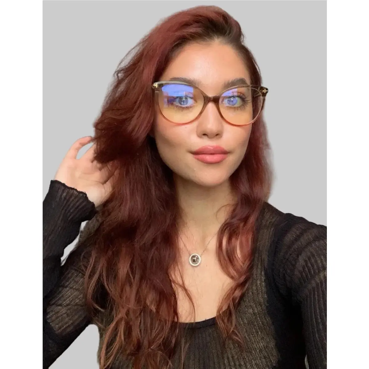 Blue Light Block Tom Ford 56mm Oversized Cat Eye Women`s Eyeglasses Frame