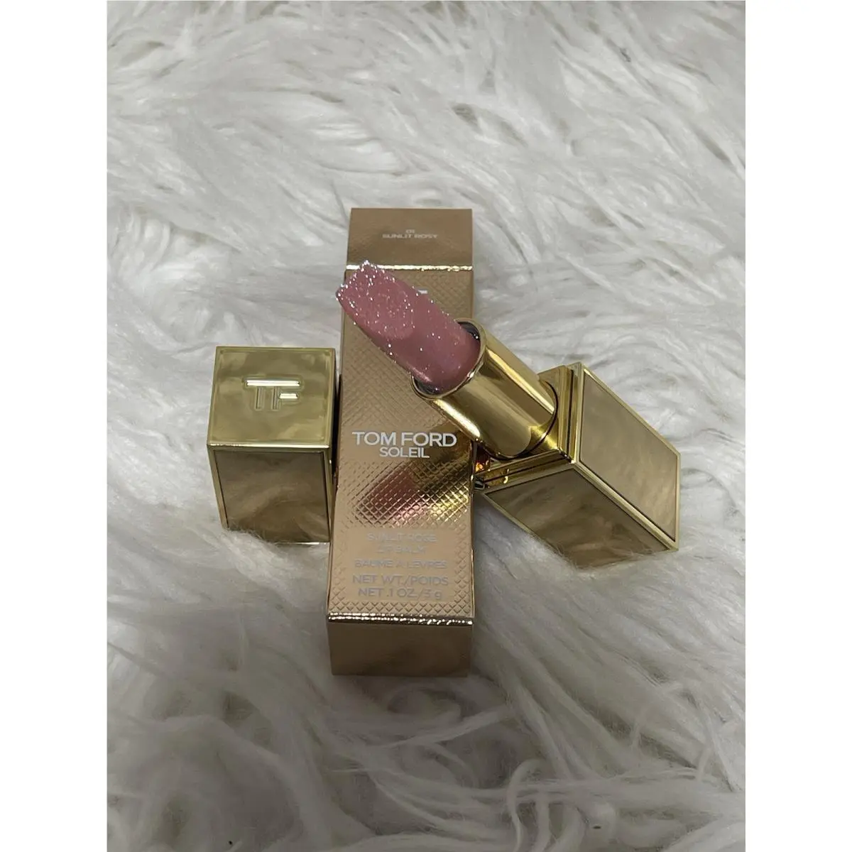 Tom Ford Soliel Lip Balm 01 Sunlit Rose Full Size Lipstick Boxed Limited Ed