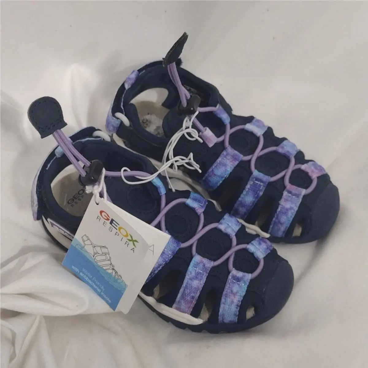 Geox Navy and Violet Borealis Water Sandal Toddler Girls Size 10